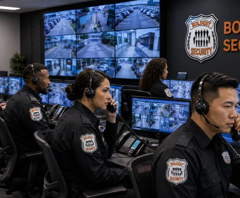 Boldest security professionals monitoring a command center