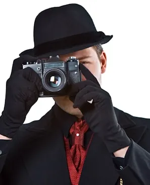 Investigator holding a camera